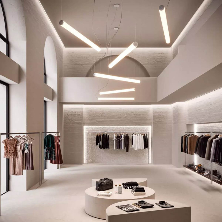 LINEA LIGHT Tu-O 8845, 8846 &ndash; elongated LED pendant lamp white tube