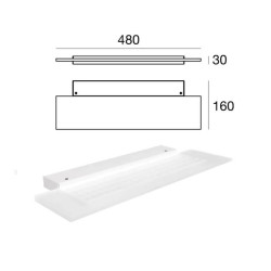 LINEA LIGHT Dublight 7487 white LED wall sconce, 27W 48cm long 3000K