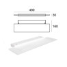 LINEA LIGHT Dublight 7487 white LED wall sconce, 27W 48cm long 3000K