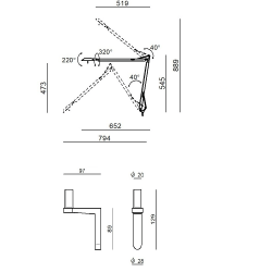 STILNOVO TORINO regulowany kinkiet LED 2700K/3000K, 6 kolorów