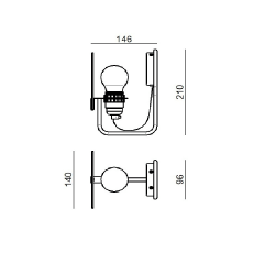 STILNOVO LIE 9686, 9687, 9688, 9689, 9690 wall lamp E27 5 colors