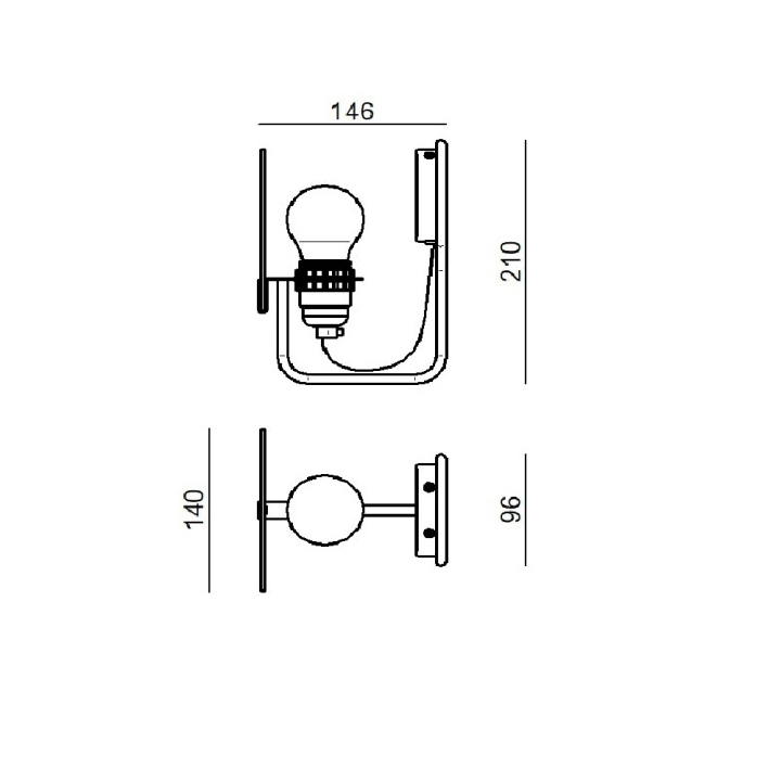 STILNOVO LIE 9686, 9687, 9688, 9689, 9690 wall lamp E27 5 colors