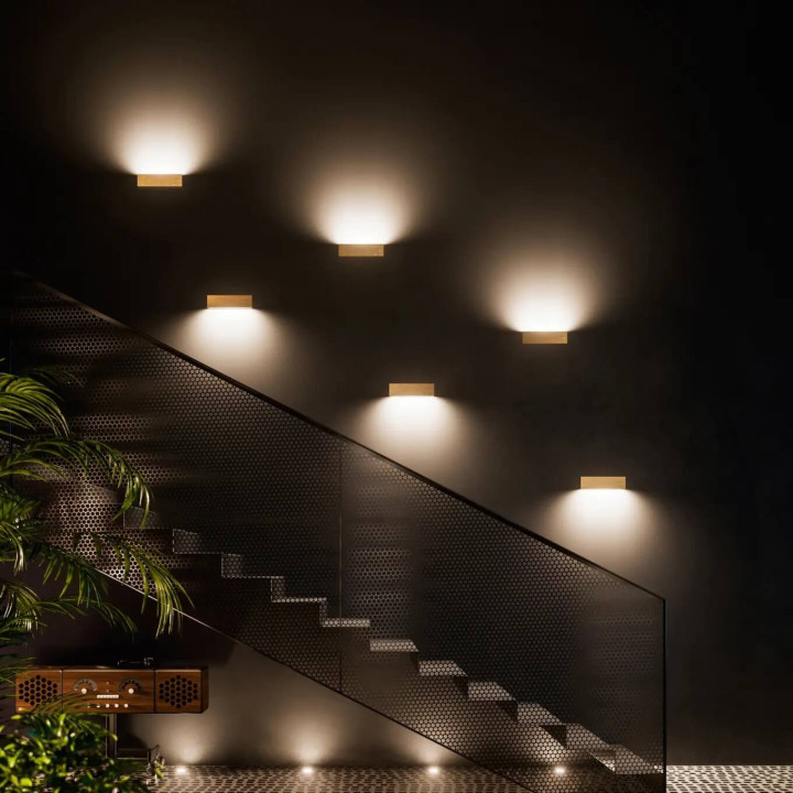 LINEA LIGHT Box W1 kinkiet LED biały, czarny, mosiądz, miedź, beton