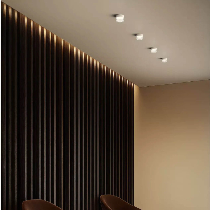 LINEA LIGHT Crumb 90281/2, 90296/7 mały plafon LED szkło biały, czarny