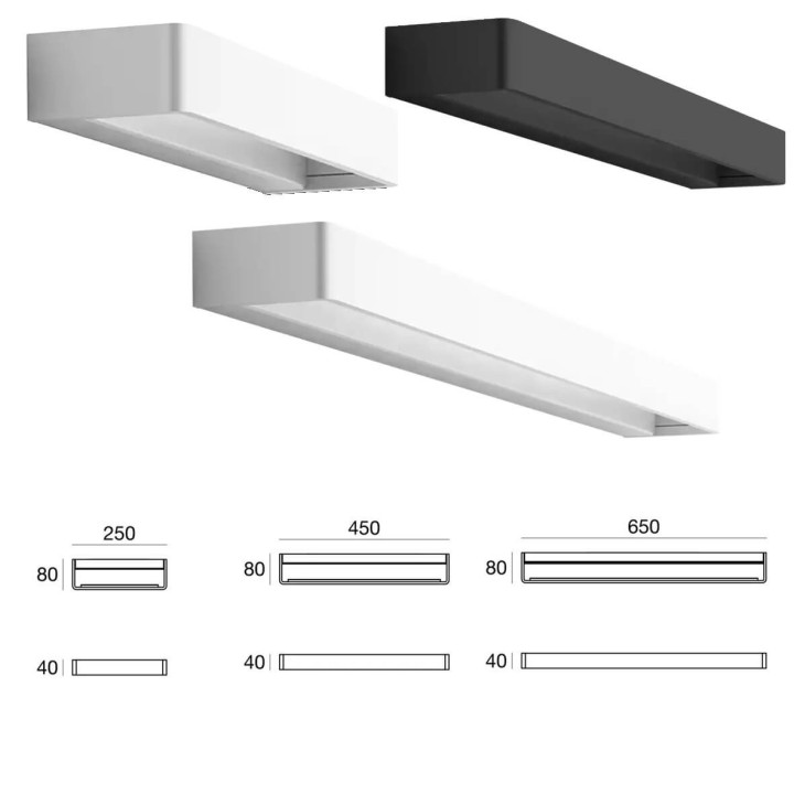 LINEA LIGHT  Metal_W 90320, 90322, 90324 LED wall light white, black