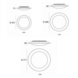 LINEA LIGHT CREW-1 8270/1/2/5/6/7 plafon LED 30cm, 38cm, 47cm 3000K