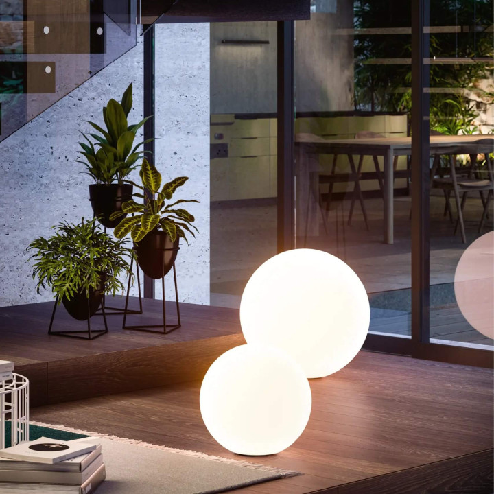 LINEA LIGHT OH! white globe lamp IP20/IP65, diameter 28&ndash;74cm E27 230V