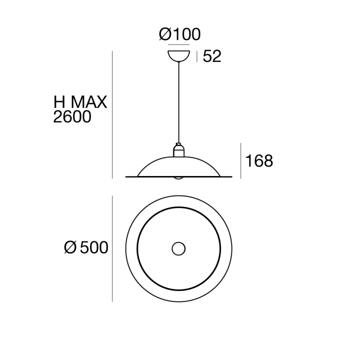 STILNOVO LAMPIATTA 8987, 8988, 8989, 8990, 8991 hanging lamp &Oslash; 50 cm