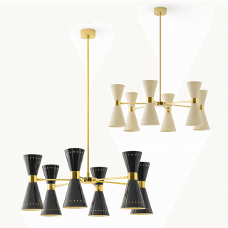 STILNOVO MEGAFONO 9568, 9569 hanging lamp 12xE14