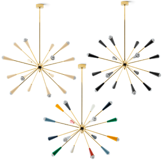 STILNOVO SPUTNIK 9590, 9591, 9592 lampa wisząca 16xE14 3 kolory