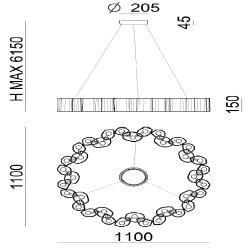 STILNOVO HONEY 8686 lampa Wisząca LED 2700K średnica 110cm
