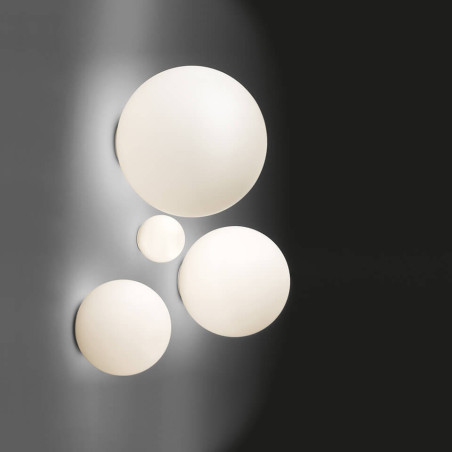 Artemide Dioscuri wall/ceiling light Globe opal glass Ø14–42cm IP44-65