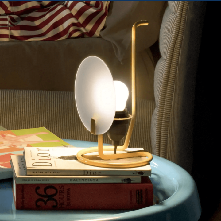 Stilnovo Bugia włoska lampa stołowa retro żar&oacute;wka E27 5 kolor&oacute;w