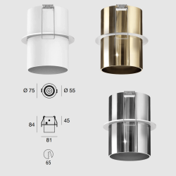 LINEA LIGHT Birba C 9451/3/4 flush-mounted GU10 fixture white, brass, alu