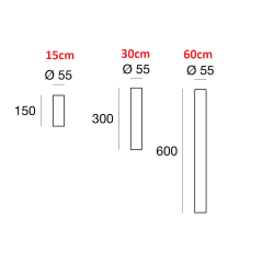 LINEA LIGHT Birba S włoska lampa natynkowa GU10 15/30/60cm 3 kolory