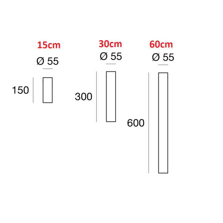 LINEA LIGHT Birba S włoska lampa natynkowa GU10 15/30/60cm 3 kolory