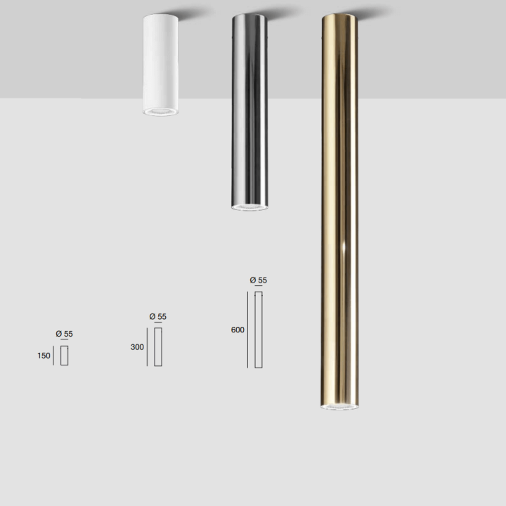 LINEA LIGHT Birba S Italian surface-mounted lamp GU10 15/30/60cm