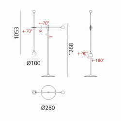 Artemide IXA Floor 11110 designerska lampa podłogowa LED 9W 3000K