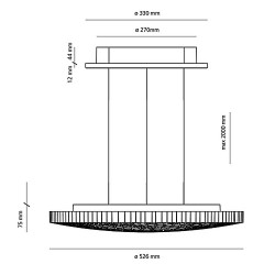 Artemide Calipso suspension LED white 50W 2700K/3000K dimmable