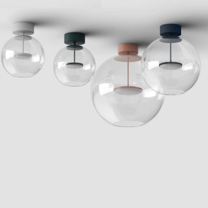 LINEA LIGHT CRISTALBOLLA S surface-mounted LED lamp, 3 diameters