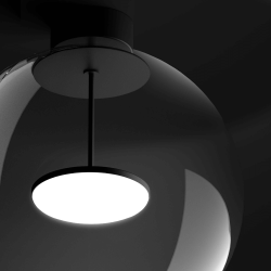 LINEA LIGHT CRISTALBOLLA S surface-mounted LED lamp, 3 diameters