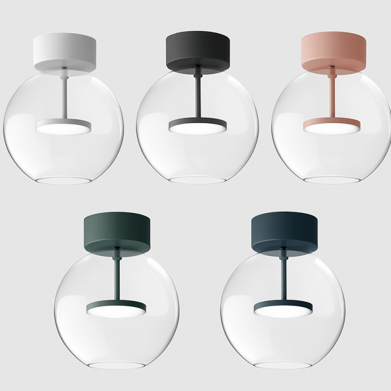 LINEA LIGHT CRISTALBOLLA S surface-mounted LED lamp, 3 diameters