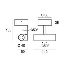 LINEA LIGHT GOOSE regulowany reflektor LED 8,5W 2700/3000K 4 kolory