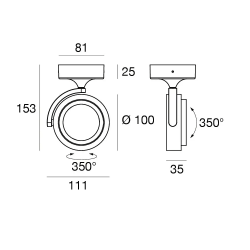 LINEA LIGHT ETA S LED spotlight 9W 2700K/3000K CRI90 white, black