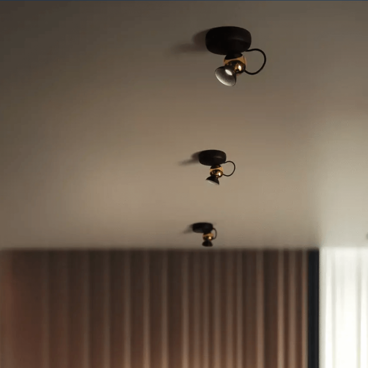 LINEA LIGHT DUCK S LED ceiling spotlight 8W white, black/gold
