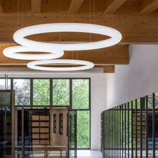 LINEA LIGHT POLO P lampa wisząca LED ring średnica 66/96cm biała