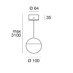 LINEA LIGHT ROSSINI P lampa wisząca kula LED 5W CRI90 Włoski styl