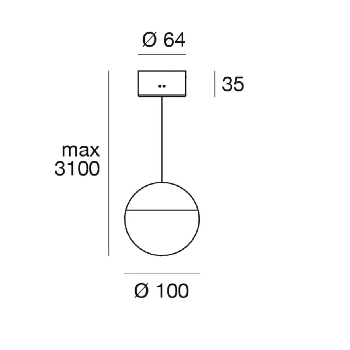 LINEA LIGHT ROSSINI P hanging lamp ball LED 5W CRI90 Italian style