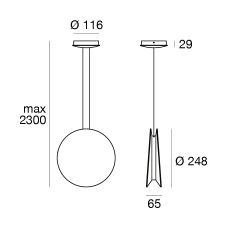 LINEA LIGHT YO-YO P lampa wisząca LED  biała, czarna, szara, czerwona