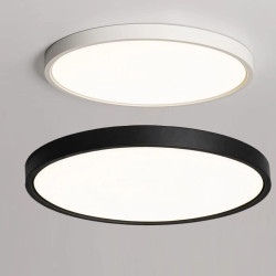 MOON LED flush ceiling light, white or black, 30–80cm, CCT 3000K–6500K