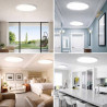 MOON LED flush ceiling light, white or black, 30–80cm, CCT 3000K–6500K