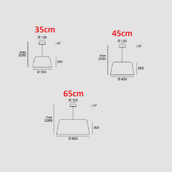 LINEA LIGHT DELFI P Włoska lampa wisząca LED 2700K/3000K &Oslash;35/45/65cm