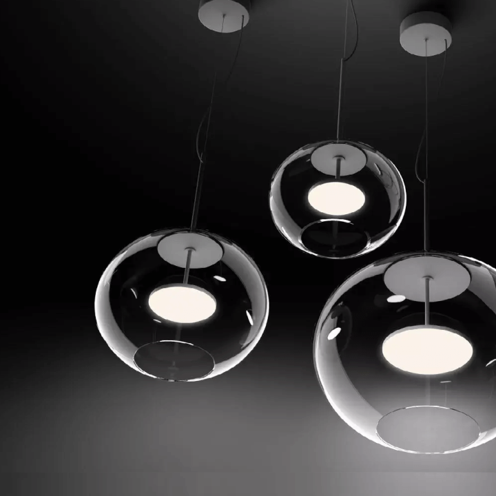 LINEA LIGHT CRISTALBOLLA P szklana lampa wisząca kula LED 25/35/45cm