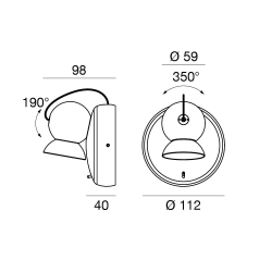 LINEA LIGHT DUCK W 9630, 9631 regulowany kinkiet LED 4W 2700K/3000K