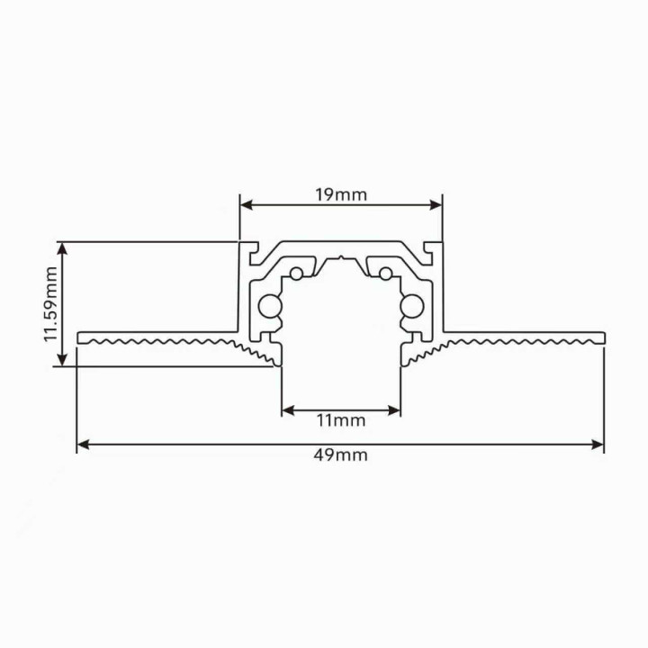 SLED Micro11 CORE czarna szyna magnetyczna wpuszczana DALI
