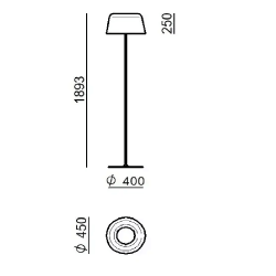 LINEA LIGHT DELFI lampa podłogowa LED 2700K/3000K włoski design CRI90