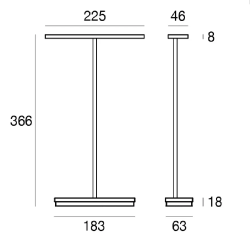 LINEA LIGHT DUBCOLOR LED table lamp with color switch