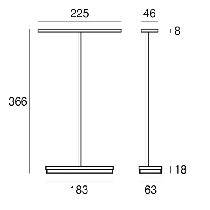 LINEA LIGHT DUBCOLOR LED table lamp with color switch
