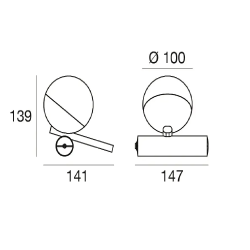 LINEA LIGHT SINFONIA LED table lamp 2700K/3000K stylish ball