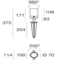 LINEA LIGHT VISION 51585, 51586 garden spotlight GU10 IP65, driven in