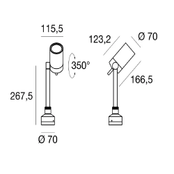 LINEA LIGHT VISION 2 garden post IP65 GU10 for garden and driveway