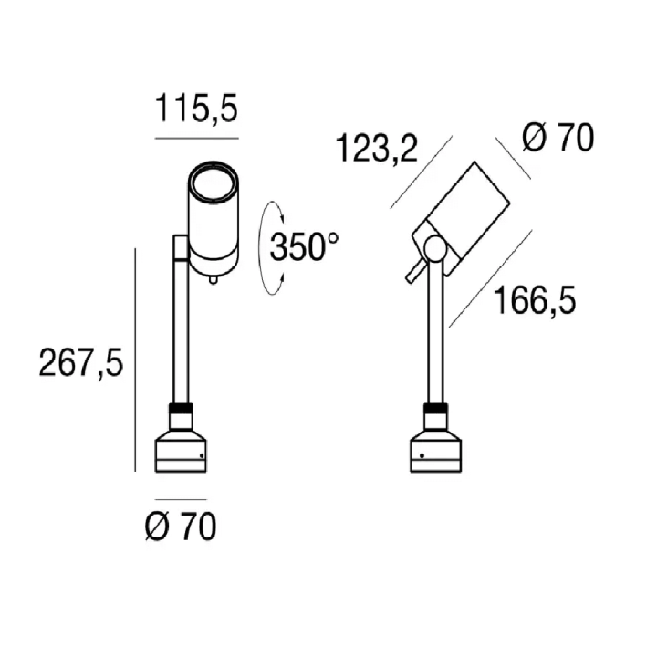 LINEA LIGHT VISION 2 słupek ogrodowy IP65 GU10 do ogrodu i na podjazd