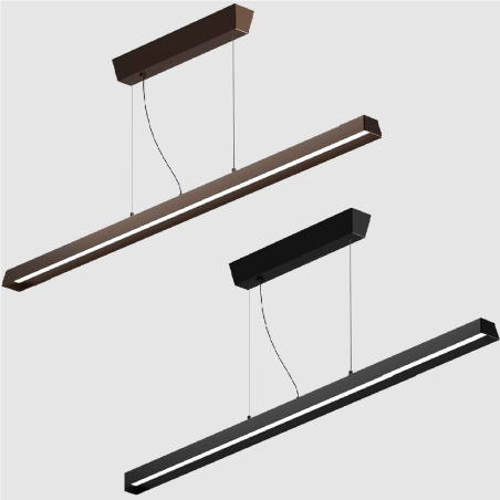 LINEA LIGHT LIRA 9330, 9331 podłużna lampa wisząca LED 3000K 2 kolory