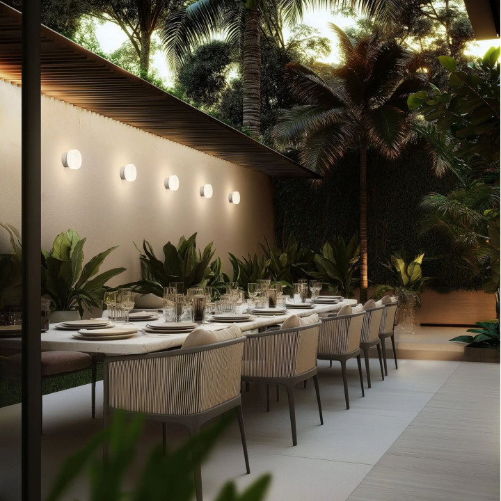 LINEA LIGHT BLANK lampa sufitowa/ścienna LED 3000K IP65 na elewację