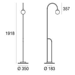 LINEA LIGHT BUTLER 9095 LED garden lamp 191cm for paths, driveways