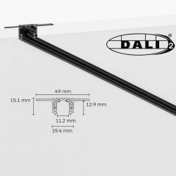SLED Micro11 CORE recessed DALI magnetic track for 12.5mm plasterboard